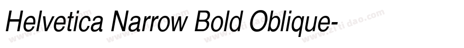 Helvetica Narrow Bold Oblique字体转换